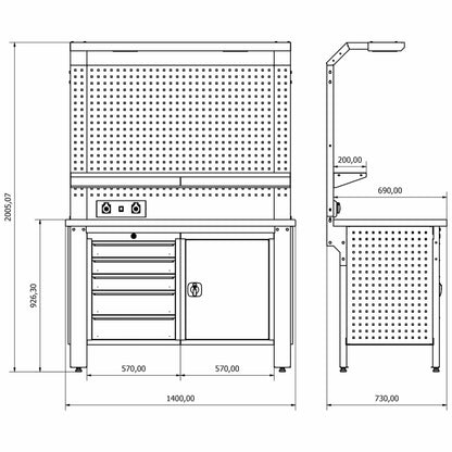 Industrielle Werkbank Model 01