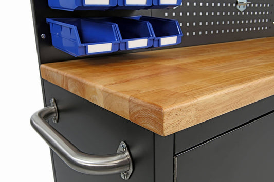 HBM 215cm Werkzeugwagen / Holzwerkbank inklusive Rückwand